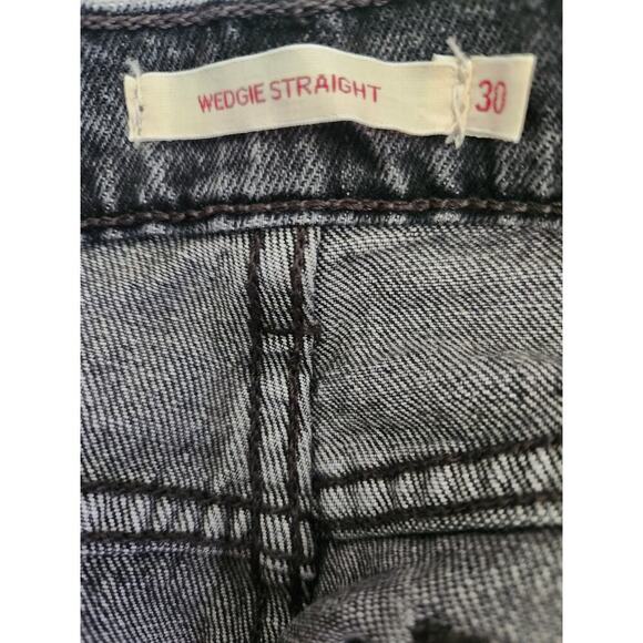 Levis Wedgie Straight womens 30 button fly black/gray classic premium denim - Picture 5 of 10